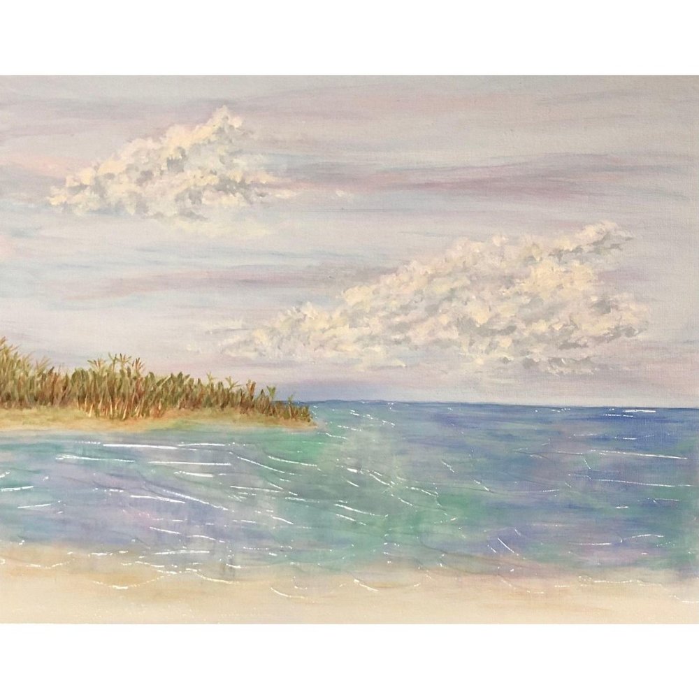 Toes in the Sand Original Acrylic Painting 11x14